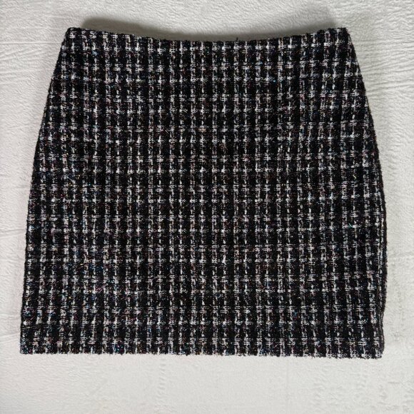 Bagatelle Collection Tweed A-Line Skirt Large Metallic Tinsel-Rainbow-Lined - Picture 1 of 4